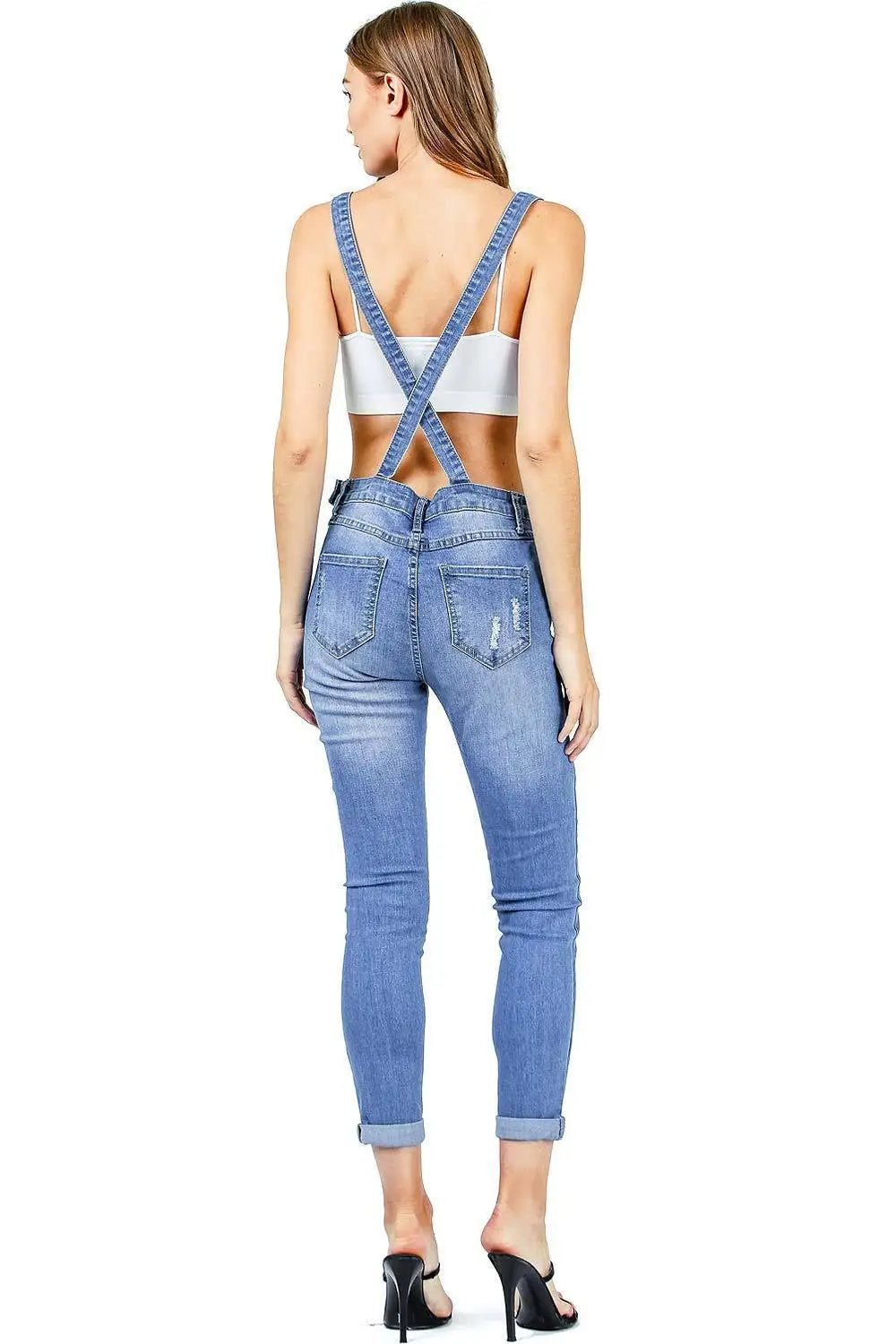 Autumn Denim Jumpsuit Women Jeans Pants Rompers Casual Hole Overralls Trousers Female High Waist Slim Denim Jeans Pencil Pants