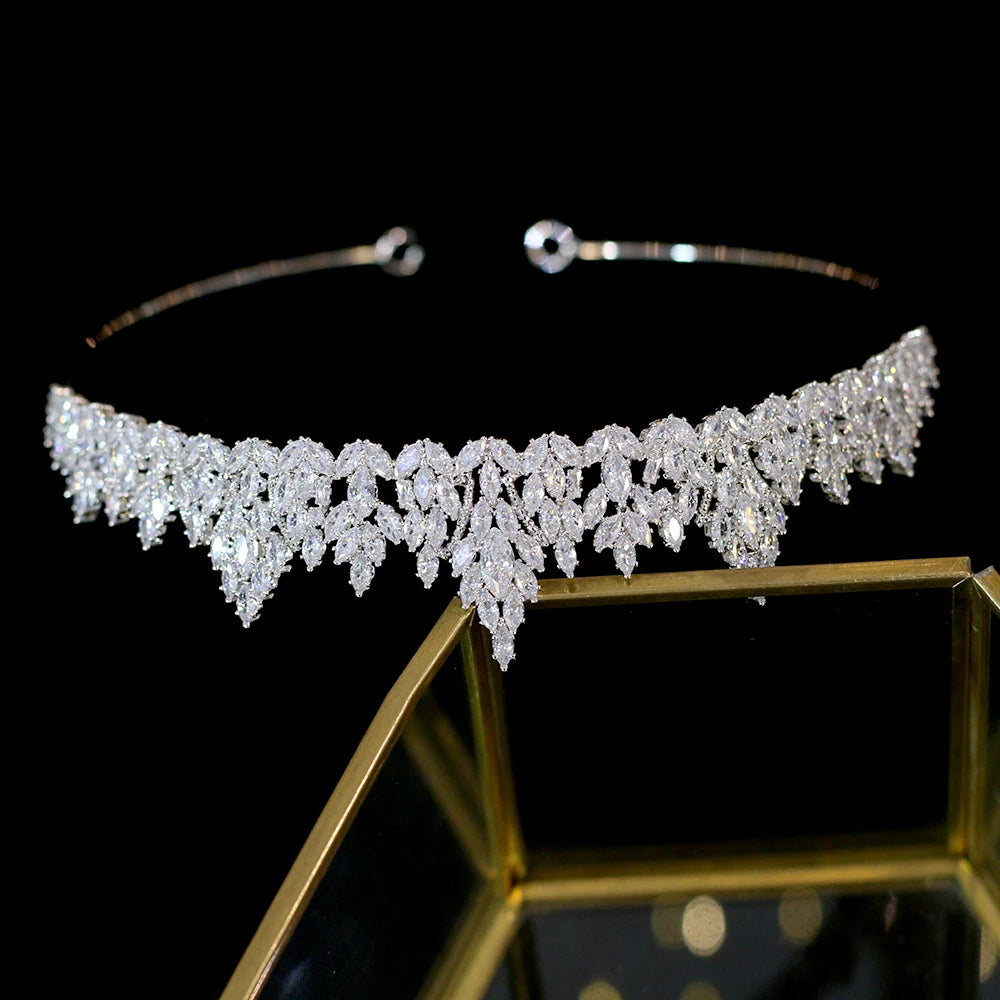 New tiara AAA CZ bridal headdress wedding jewelry bride crystal crown headband fashion jewelry A00676