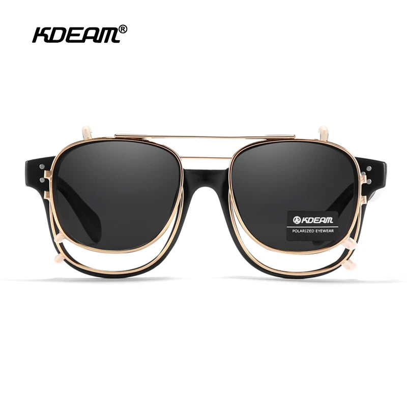 KDEAM Streamlined Designer Clip On Women Men Sunglasses Polarized Detachable UV400 Sunglass Customizable Myopia Glasses KD127