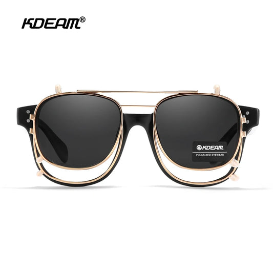 KDEAM Streamlined Designer Clip On Women Men Sunglasses Polarized Detachable UV400 Sunglass Customizable Myopia Glasses KD127