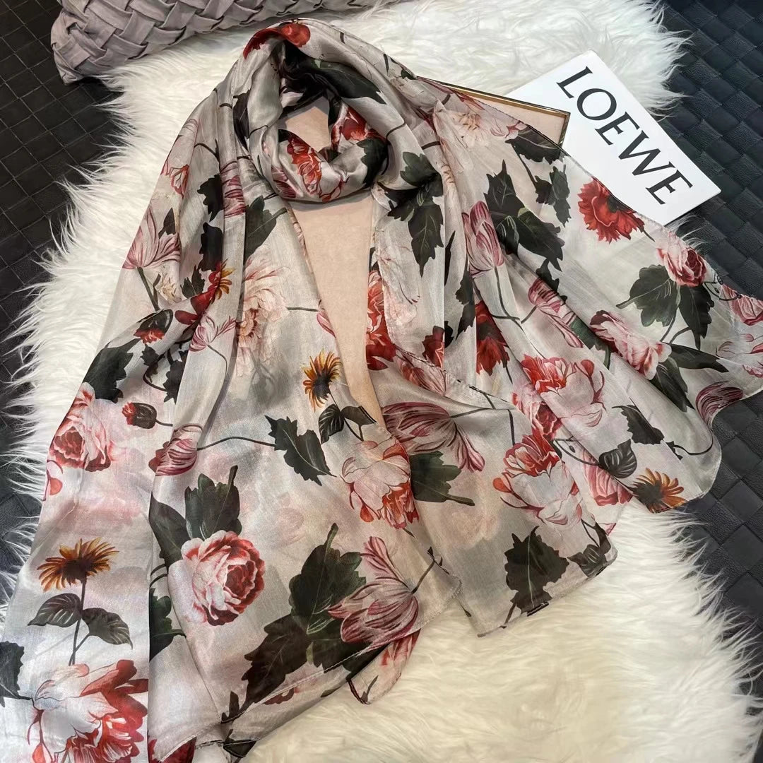 BYSIFA|New Brand Coffee Gold Silk Scarf Shawl Fall Winter Accessories Women Long Scarves Hijabs Summer Beach Shawls Foulard