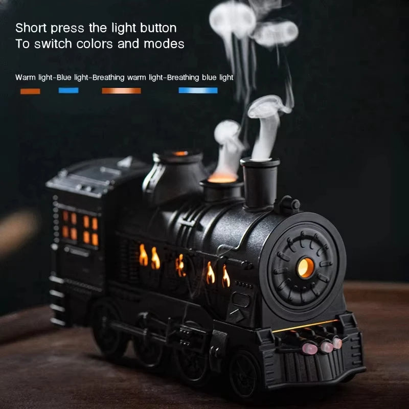New 300ML Train Air Humidifier Ultrasonic Aromatherapy Diffuser USB Fragrance Essential Oil Aroma Difusor Smoke Ring Sprayer