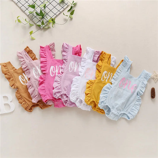 0-24months Baby Girls Summer Bodysuit Sleeveless Edge Romper For Infant Girls Sleeveless Casual Playsuit