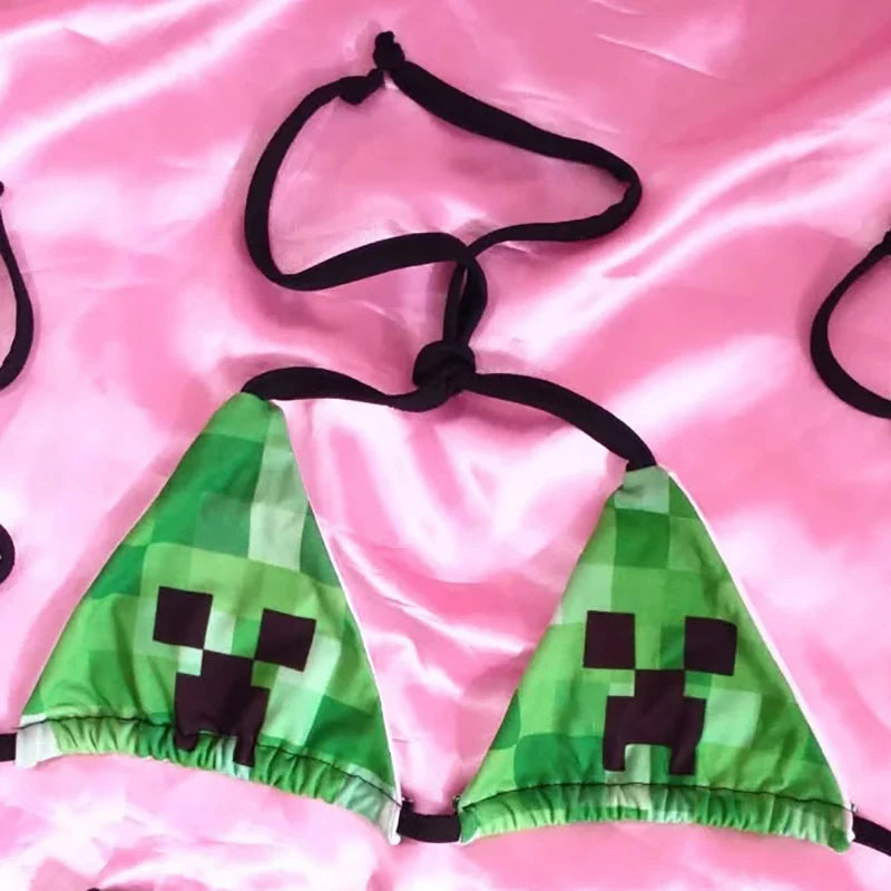 Y2K Sexy Rhinestone Cross Bikini Kawaii Bikini Gothic Bikini Swimsuit Goth Bathing Suit Summer Holiday Beachwear Bra Brief Sets