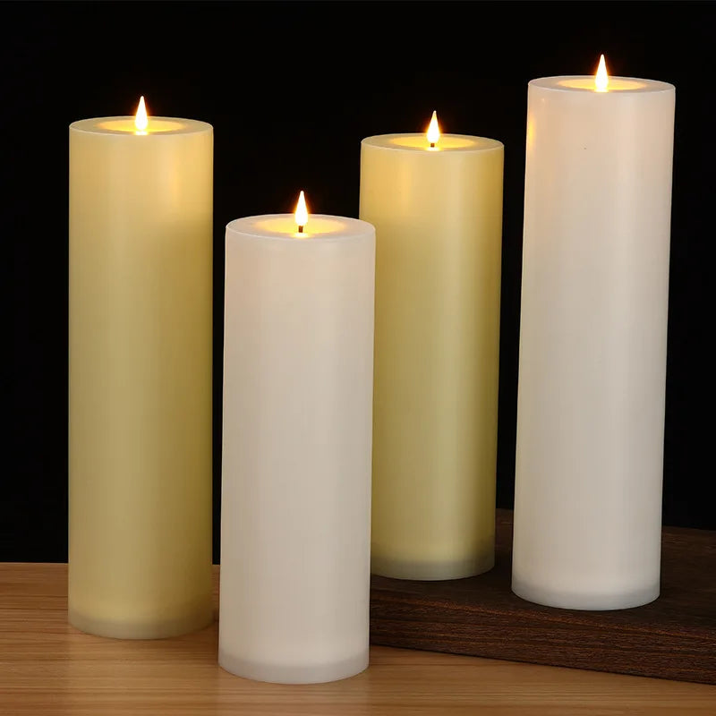 35cm 30cm Flameless Pillar Candle Window Lamp Realistic Moving Flame Wax Waterproof Portable Atmosphere Lamp For Patio Porch