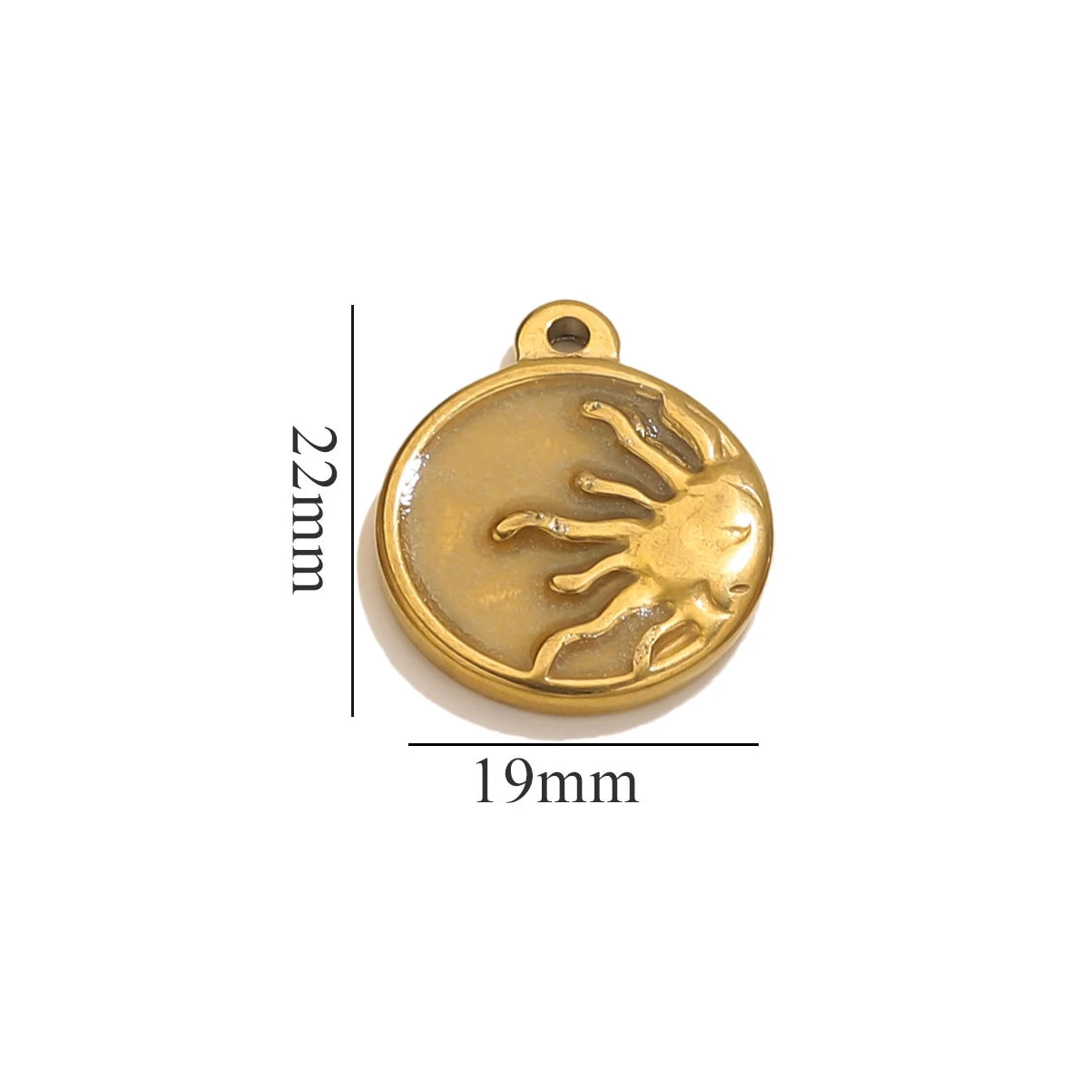 5pcs Gold Texture Sun Moon Pendant Fashion DIY Jewelry Accessories Trendy Women Stainless Steel Necklace Earring Wholesale