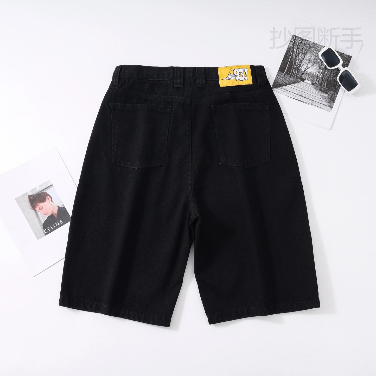 Y2K Big boy Short for Men Streetwear Baggy Jeans Embroidery Denim Leisure Short Mujer Hot Traf Men shorts jean Skate jeans men