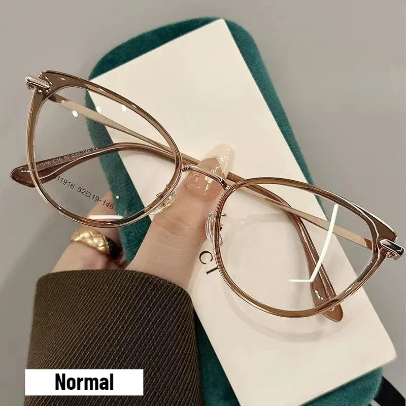 Unisex Outdoor Color Changing Myopia Glasses Fashion Cat Eye Near Sight Eyewear Finished Prescription Photochromic Sunglasses