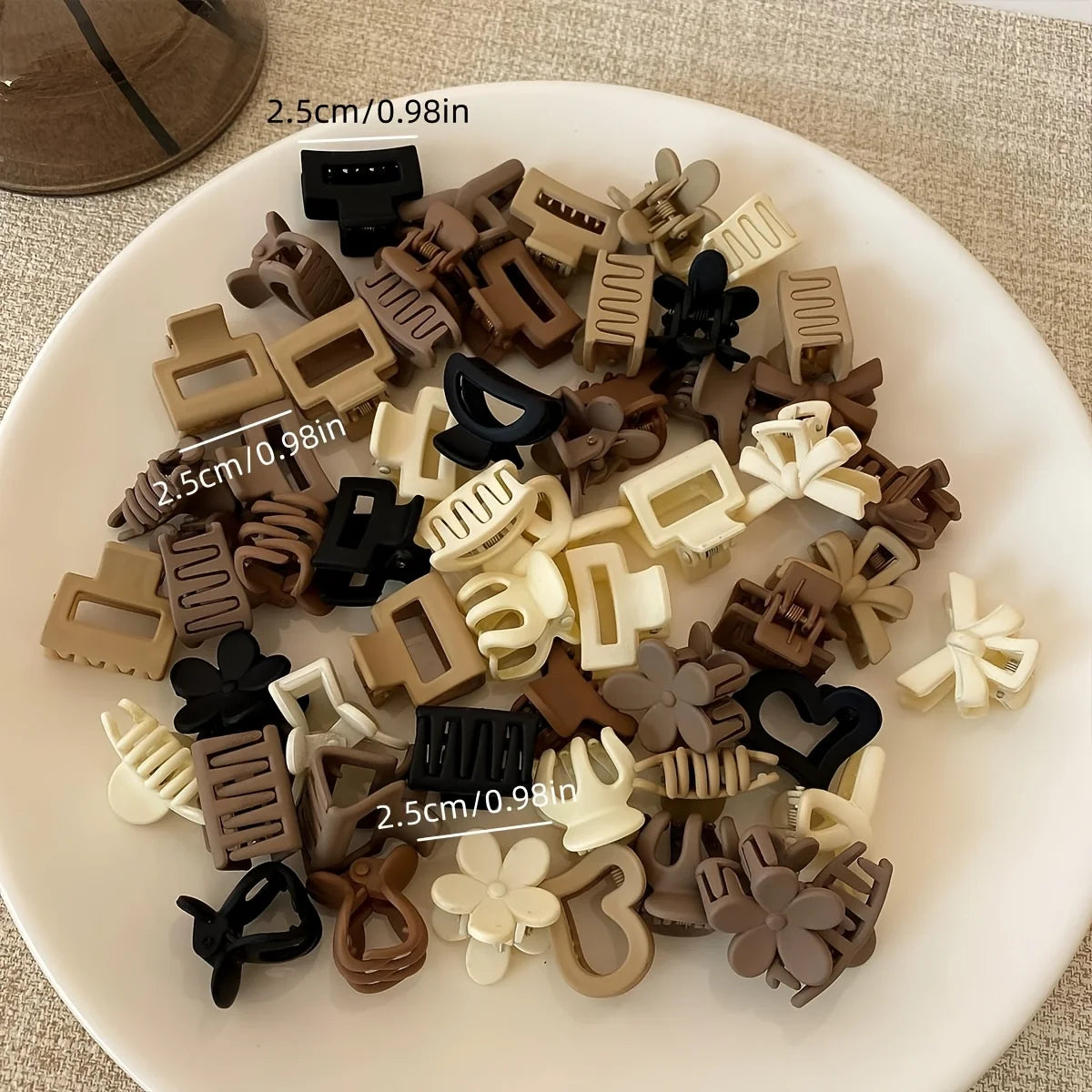 10 / 20pcs brown mini hair clips, bang clips, flyaways, headbands, hairpins - suitable for cute girls' daily life, school