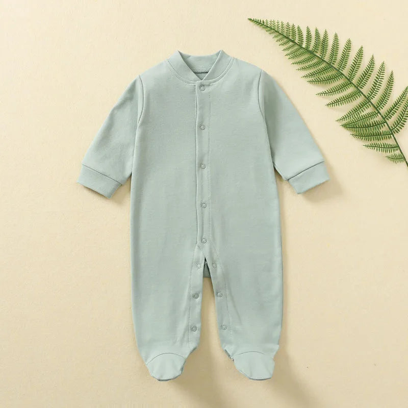 100% Cotton Newborn Baby Jumpers Rompers Boy Sleepsuit Girl Jumpsuits Sleepwear One-pieces Grow Growings Footies White Blue Pink
