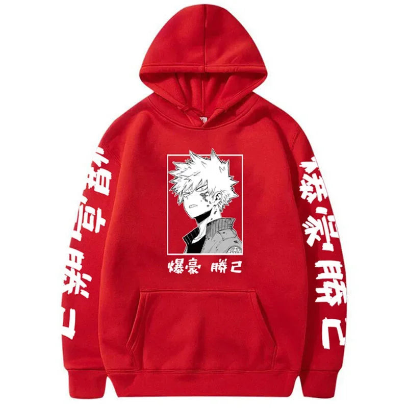 Anime Figure My Hero Academia Katsuki Bakugo Hoodies Men's Women Japanese Style Anime Sweatshirt Funny Harajuku Casual Pullovers