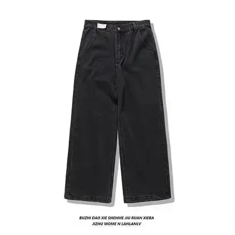 Street Fashion Trend Washed Vintage Jeans Women Y2K New Harajuku Casual Joker Straight Wide Leg Pants Couple Punk Rock Trousers