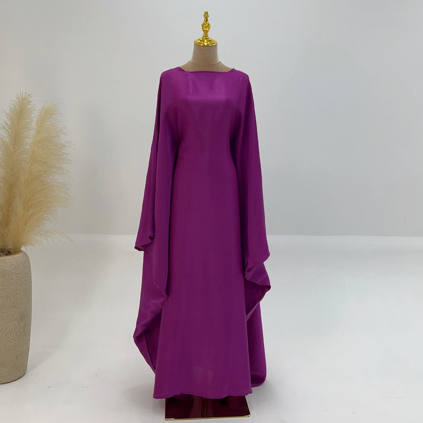 20 Colors Summer Butterfly Batwing Satin Shiny Abaya Dubai Luxury Islam Muslim Maxi Kaftan Dress Kebaya AbayasWomen Vestidos