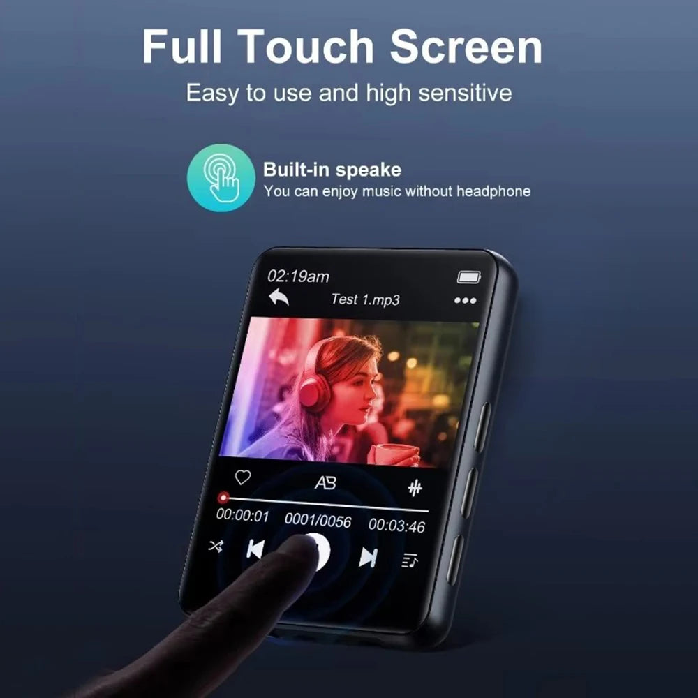 128G MP3 Player Bluetooth 5.4 HiFi MP3 Music Player Built-in Speaker 2.4inch Touch Screen MP4 Player with E-book/Video Recording