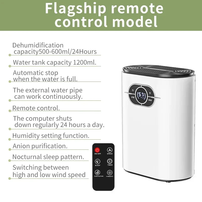 1.2L Dehumidifier and Air Purifier 2 in 1 For Home For Room For Kitchen, Mute Moisture Absorbers Air Dryer Moisture Proof