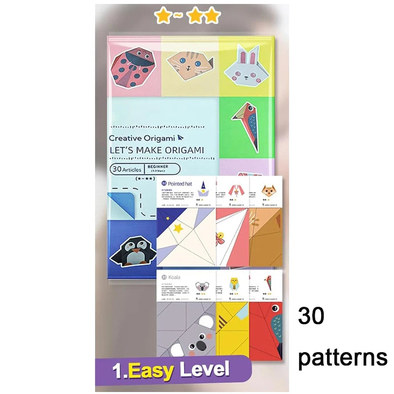 Origami Kit 30/96 Sheets Origami Paper Craft Guiding Book DIY Art Craft Projects Supplies for Beginners Children Kids Boys Girls
