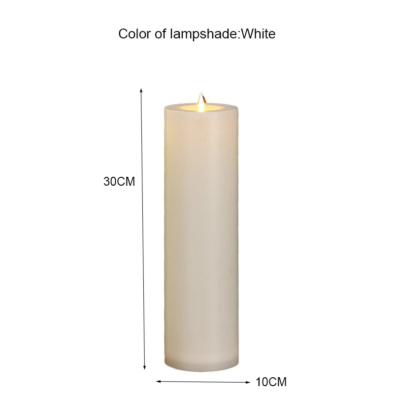 35cm 30cm Flameless Pillar Candle Window Lamp Realistic Moving Flame Wax Waterproof Portable Atmosphere Lamp For Patio Porch