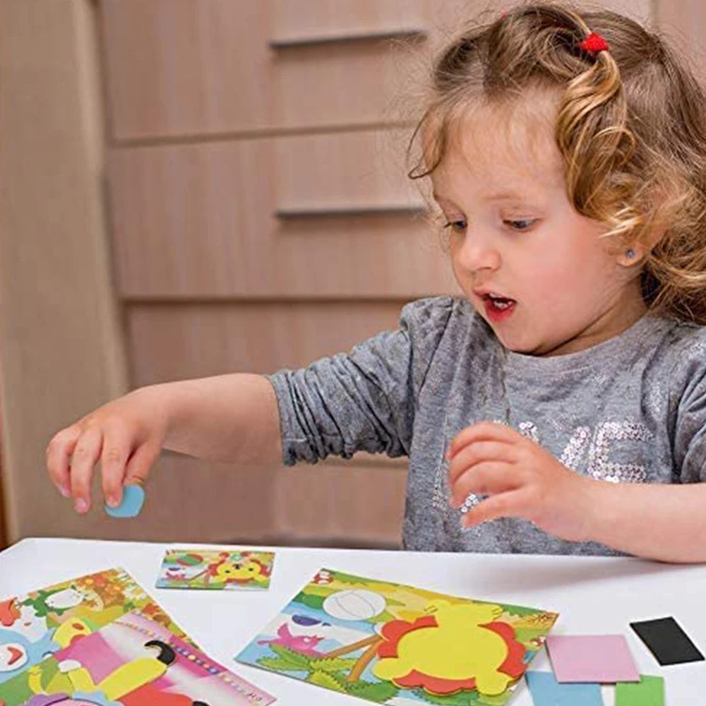 20PCS 3D EVA Foam Sticker Puzzle DIY Game Cartoon Animal Early Learning Education Toys for Children Birthday Gift Multi-patterns