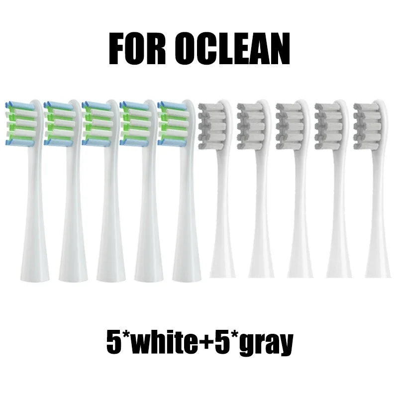 10PCS Replacement Brush Heads for Oclean X PRO/Z1/F1/One/Air 2/SE Soft DuPont Nozzles Vacuum Sealed Packaged