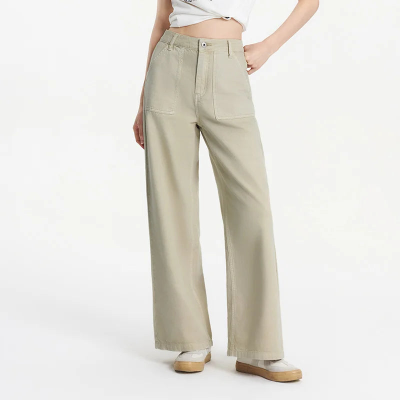 Semir Cargo Style Denim Pants Women 2025 Summer New Cotton Wide Leg Cool Girl Pants