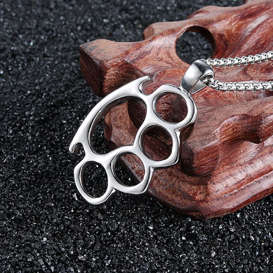 Personality Finger Cot Pendant Necklace For Men Women Hip Hop Style Stainless Steel Box Chain Trendy Neck Accessories Party Gift
