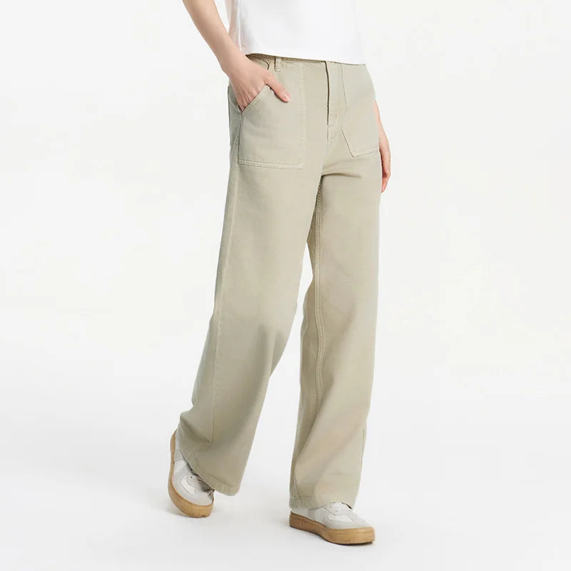 Semir Cargo Style Denim Pants Women 2025 Summer New Cotton Wide Leg Cool Girl Pants