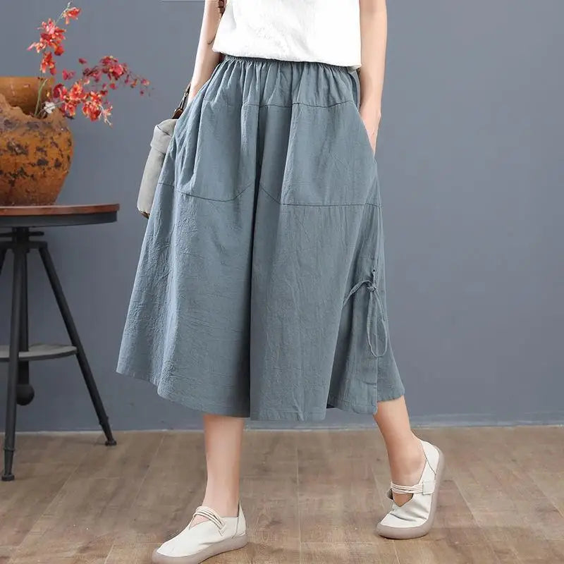 Short Pants Woman Knee Length Red Half Bloomer Shorts for Women Elastic Waist Mid Bermuda Outdoor Harajuku Fashion Casual New In