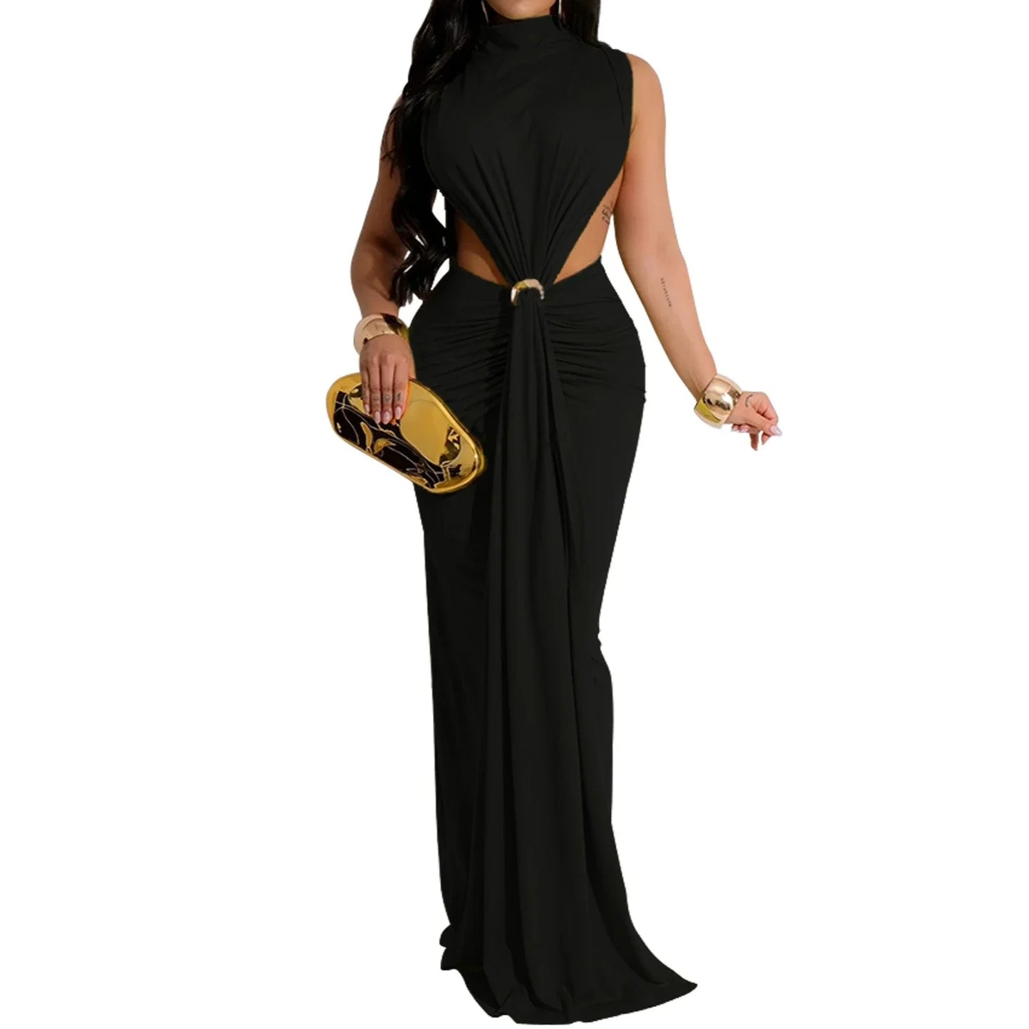 Women's Party Dress Sleeveless Sexy Side Slit Evening Dress Fashion Hollow Out Summer Dresses 2025 long Formal Prom Dresses XS31