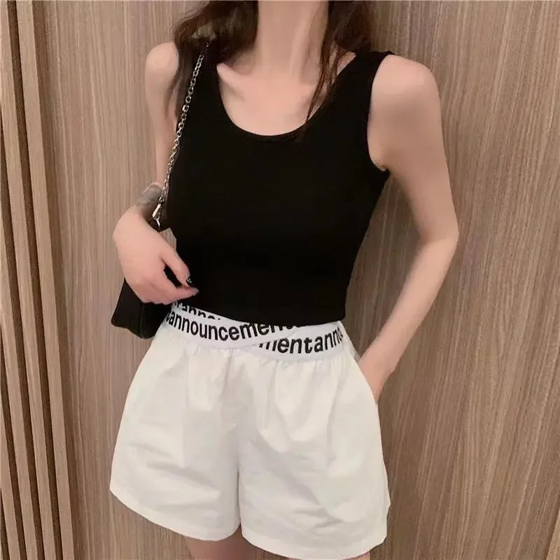 Wide High Waist Female Short Pants Jorts Women's Shorts To Wear XL Youthful Aesthetic Y2k Harajuku Classic Japanese 2000s Style