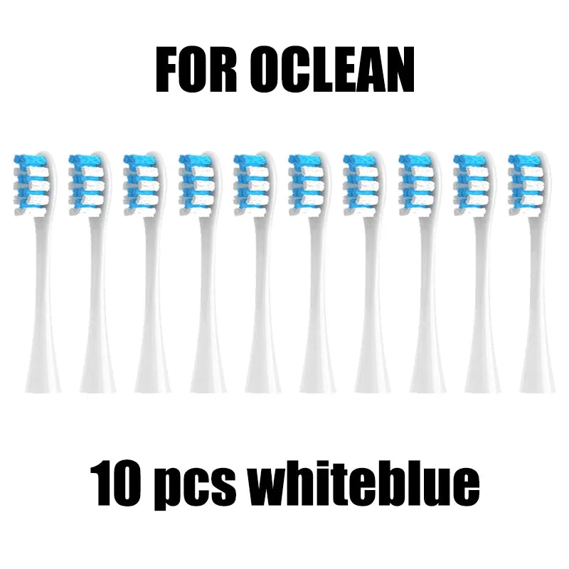 10PCS Replacement Brush Heads for Oclean X PRO/Z1/F1/One/Air 2/SE Soft DuPont Nozzles Vacuum Sealed Packaged