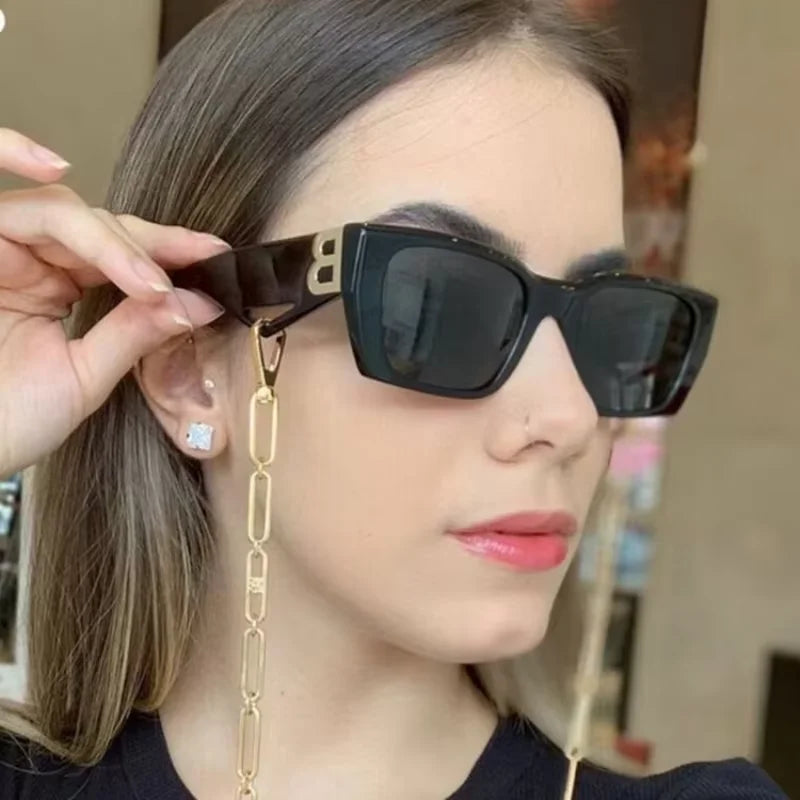 2025 New Fashion Square Sunglasses Women Personality B Word Trend Sunglasses Ins Sunglasses Ladies Gafas De Sol Mujer
