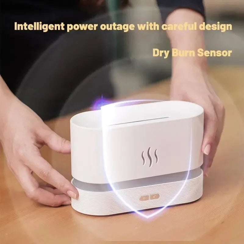 LED Lighting Ultrasonic Air Humidifier Colorful Flame Fragrance Essential Oil Lamp Perfume Simulation