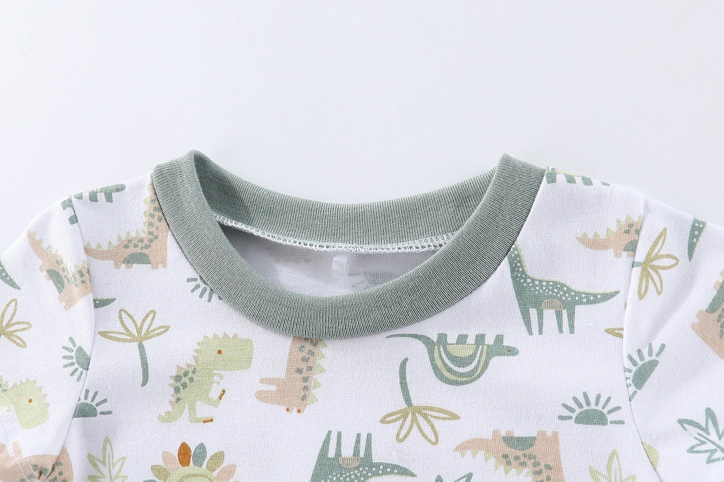 2 Pcs Cartoon Dinosaur Baby Boy Flat-angle Jumpsuits Short Sleeves Newborn Rompers 0-9M Infant Clothes