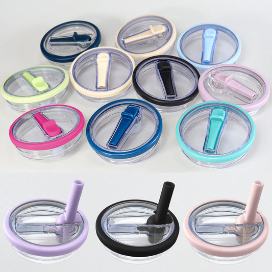 40 oz Replaceable Tumbler Flip Straw Lid for Stanley Cup,Reusable Tumbler Cover, Spill Proof Splash Resistant Tumbler Lids