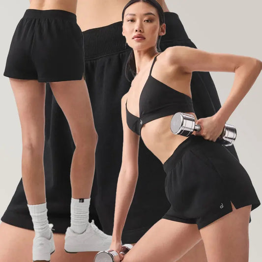 OL 2025 Shorts Sexy Girls sports waist side lace-up tracksuit pants Solid color pants with pockets loose knit tracksuit pants