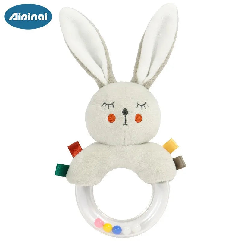 Soft Baby 3D Nordic Plush Stuffed Handbell Baby Soft Rattle Toys Montessori Sensory Early Development for Infant Toddler Gifts