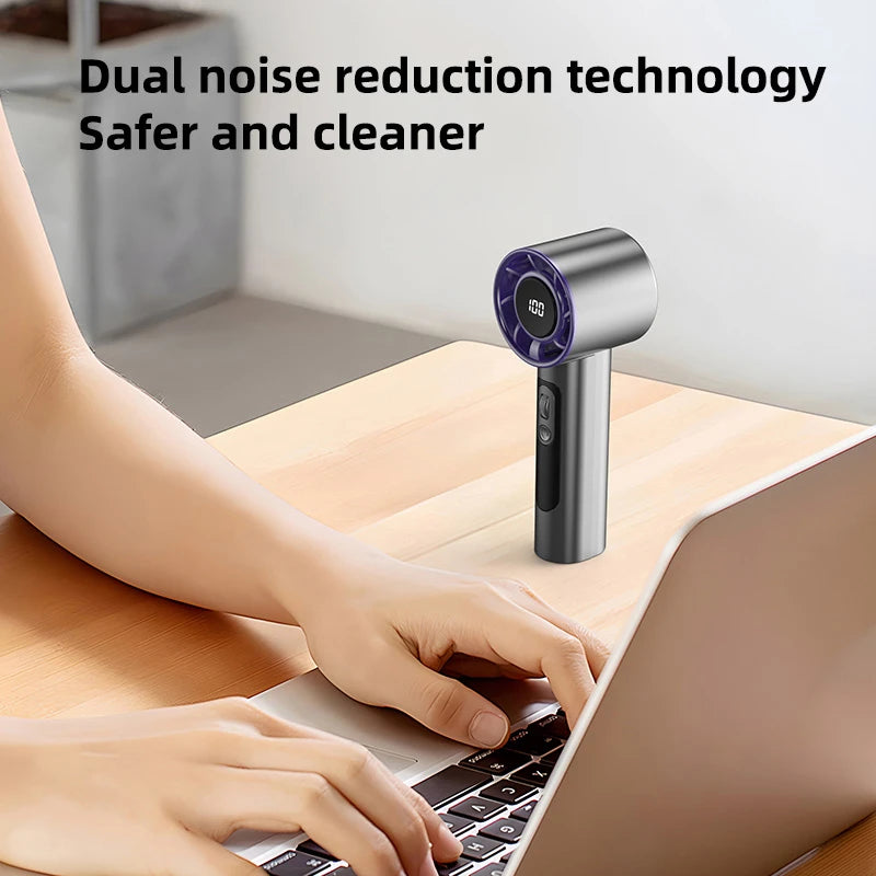 Xiaomi Mini Handheld Turbo Fan F08 With Led Display And 100 Wind Speed Adjustment Long-lasting High Speed Fan Usb Charging