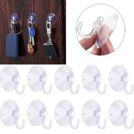 20pcs Suction Cup Hooks Strong Suction Cup Holder with Plastic Hook for Glass Window Wall Hook Hanger Household Kitchen Bathroom