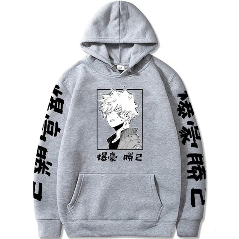 Anime Figure My Hero Academia Katsuki Bakugo Hoodies Men's Women Japanese Style Anime Sweatshirt Funny Harajuku Casual Pullovers