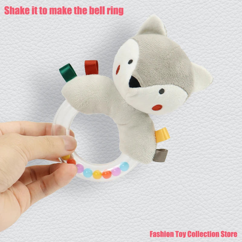 Soft Baby 3D Nordic Plush Stuffed Handbell Baby Soft Rattle Toys Montessori Sensory Early Development for Infant Toddler Gifts