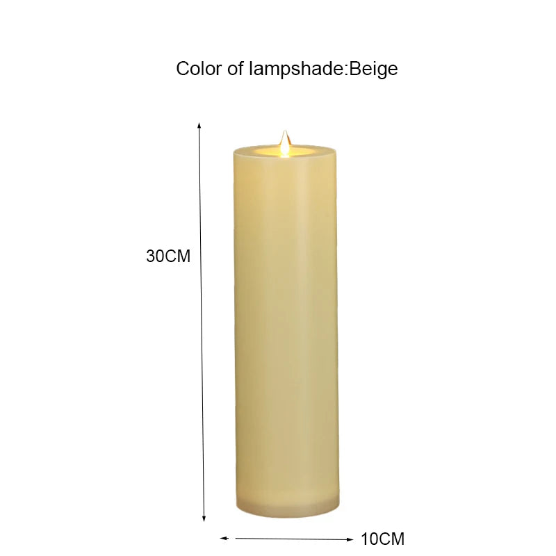 35cm 30cm Flameless Pillar Candle Window Lamp Realistic Moving Flame Wax Waterproof Portable Atmosphere Lamp For Patio Porch