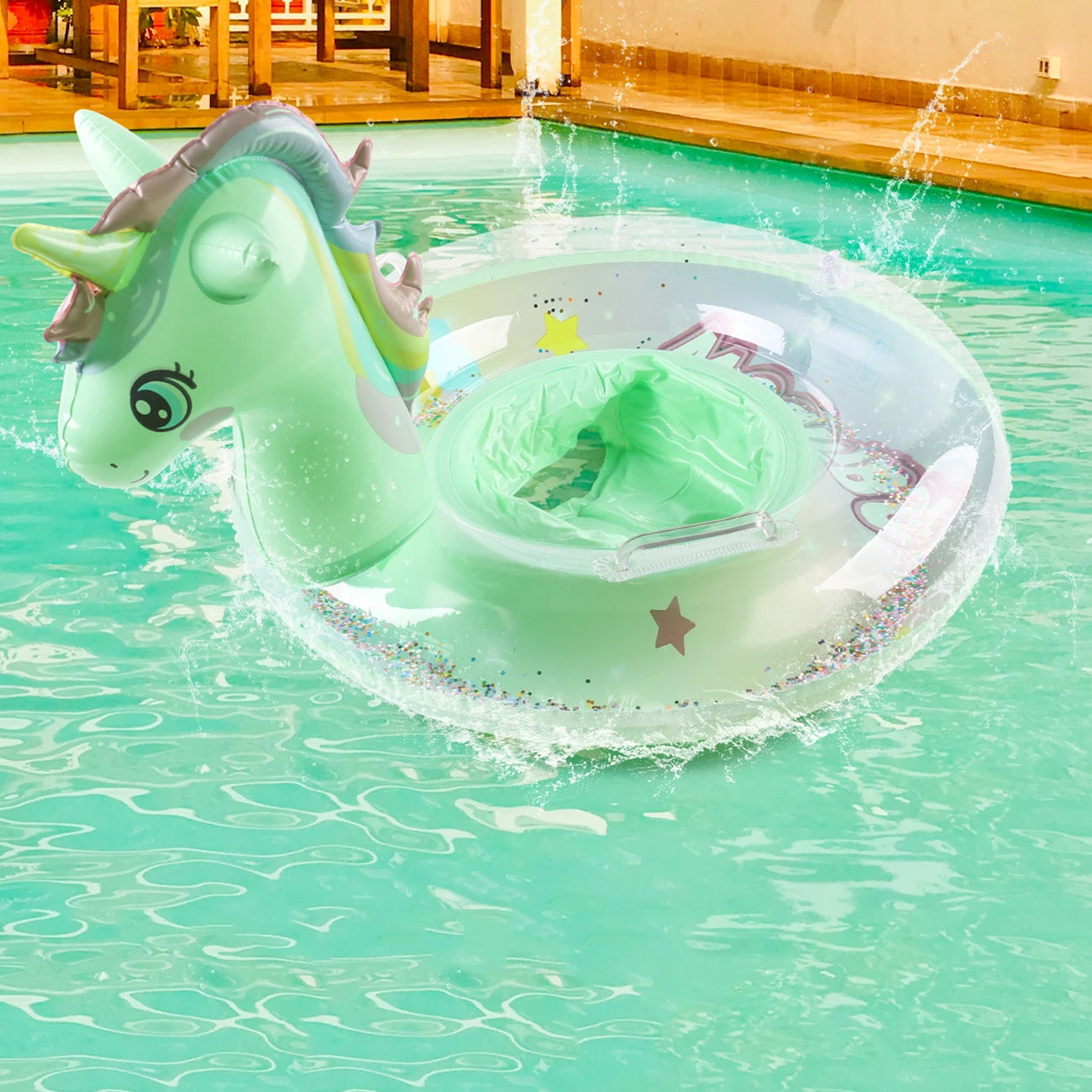 Pool Float for Kids Unicorn Swim Floats for Toddlers Age 3-8 Years Inflatable Floaties Unicorn Swimming Ring