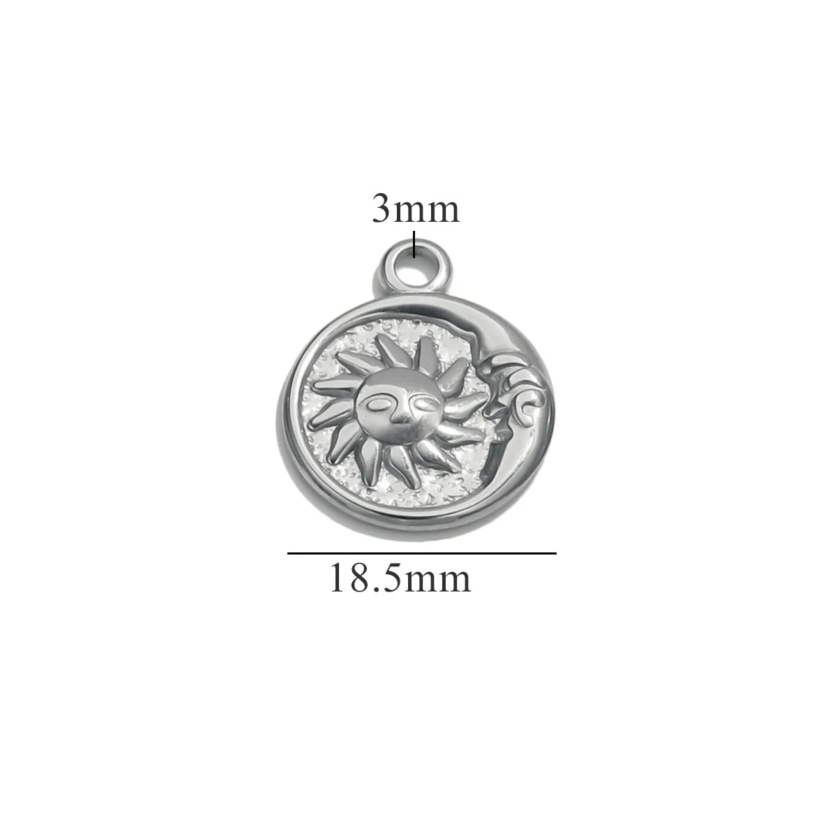 5pcs Gold Texture Sun Moon Pendant Fashion DIY Jewelry Accessories Trendy Women Stainless Steel Necklace Earring Wholesale