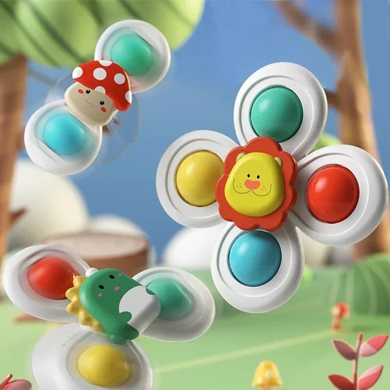 New 3PCS Suction Cup Spinner Baby Bath Funny Game Educational Toys For Children Girls Boys Infant Sensory Stress Reliever Gift