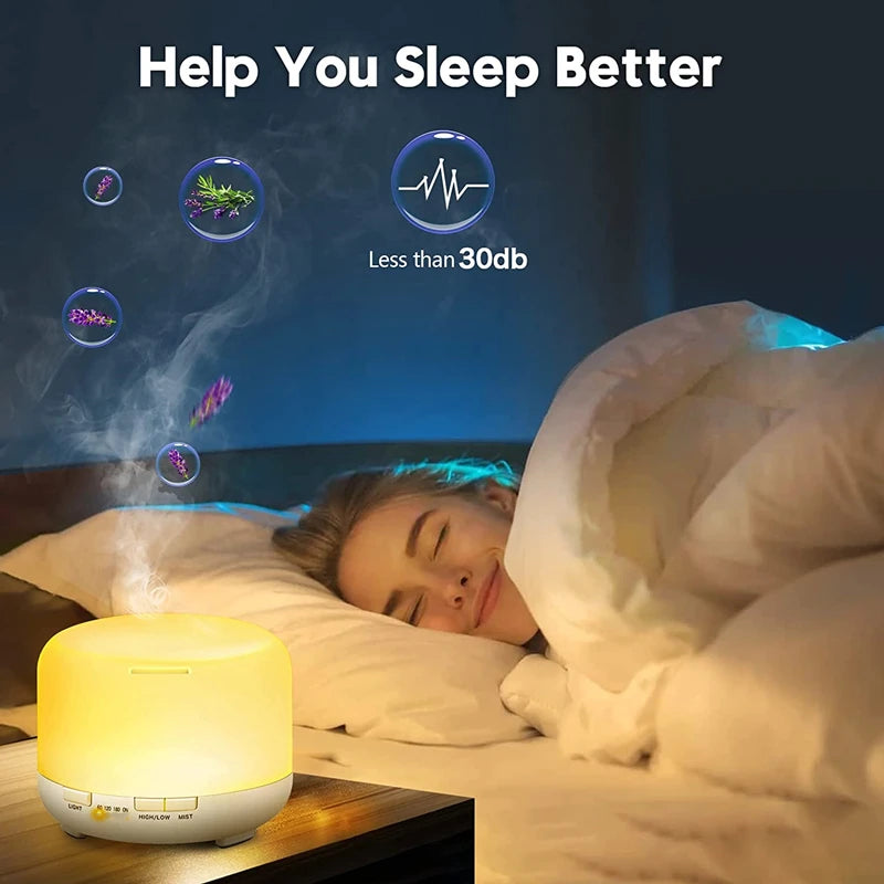 Aroma Diffuser Air Humidifier, Quiet 5-in-1 Premium Humidifier, Home Fragrance Aroma Diffuser with 7 LED Color Changing Light