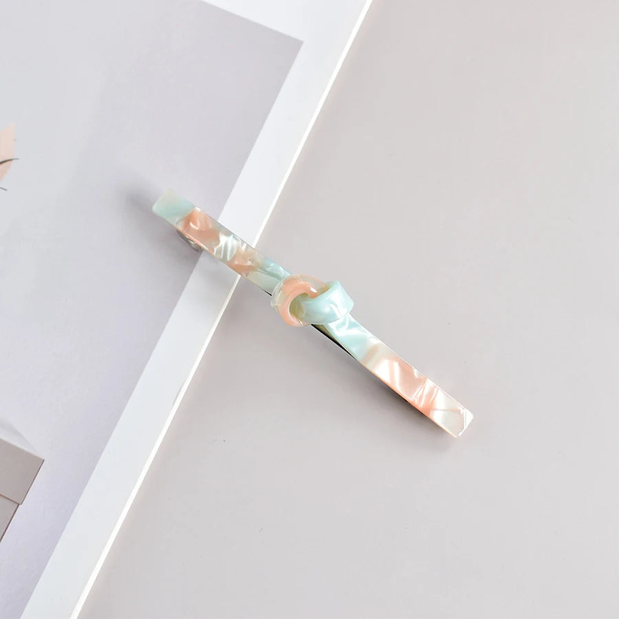 1PC Ladies Polychromatic acetic acid tie one-line spring clip thin hair half hair special holiday gift holiday