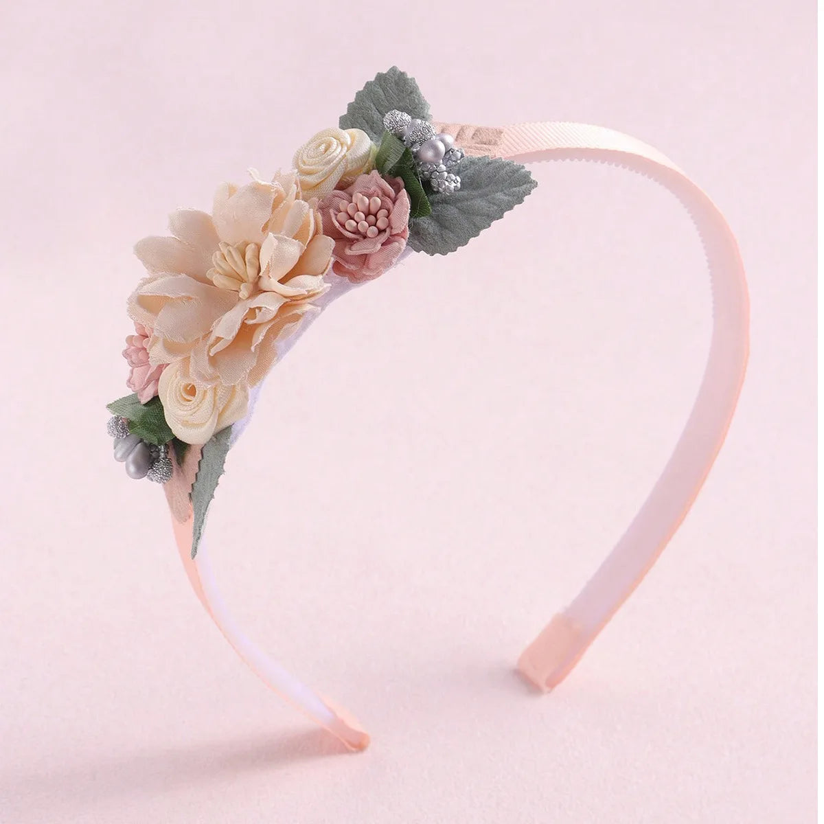 Advanced Handmade Flower Girls Headbands Cute Pearl Feather Wedding Crown Princess Dance Party Headwear Fashion Hoop Accessories
