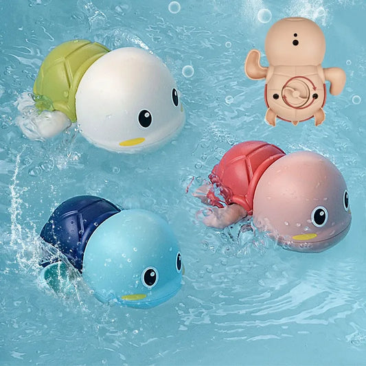 1-6PCS Baby Bath toys water chain clock bath cute swimming turtle toys children's swimming pool beach toys kids bathroom toys