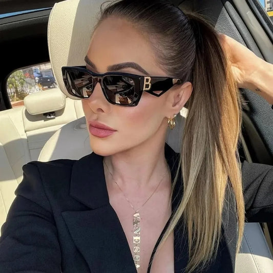 2025 New Fashion Square Sunglasses Women Personality B Word Trend Sunglasses Ins Sunglasses Ladies Gafas De Sol Mujer