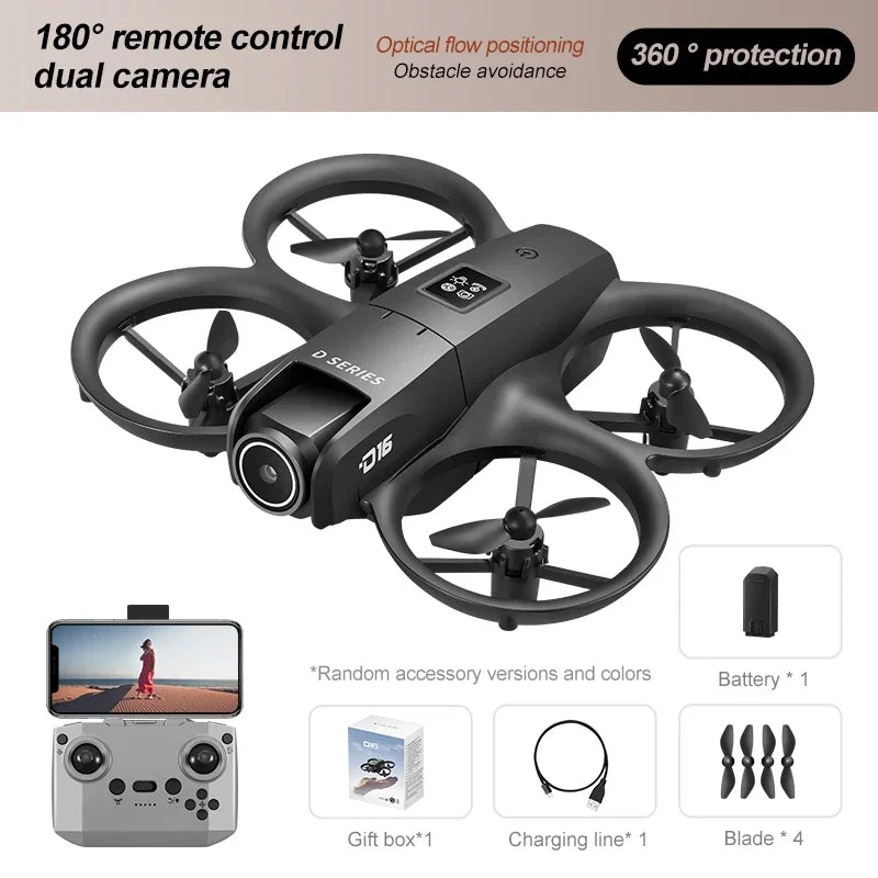 XIAOMI D16 Mini Drone 8k Camera ESC Aerial Aircraft Air Pressure Fixed Height Pocket UFO Obstacle Remote Control Quadcopter